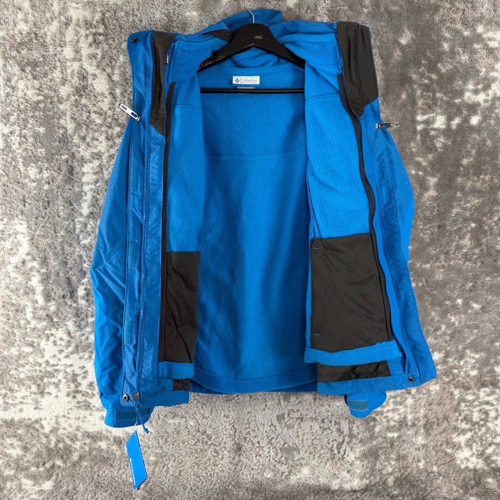 New Columbia Size L 3-in-1 Interchange Hooded Winter Ski Jacket Blue Long Sleeve - Picture 3 of 13